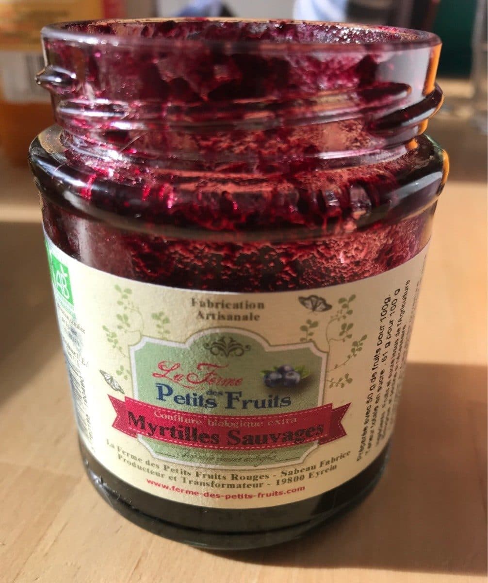 La Ferme des Petits Fruits Confiture Biologique Extra Myrtilles Sauvages packshot