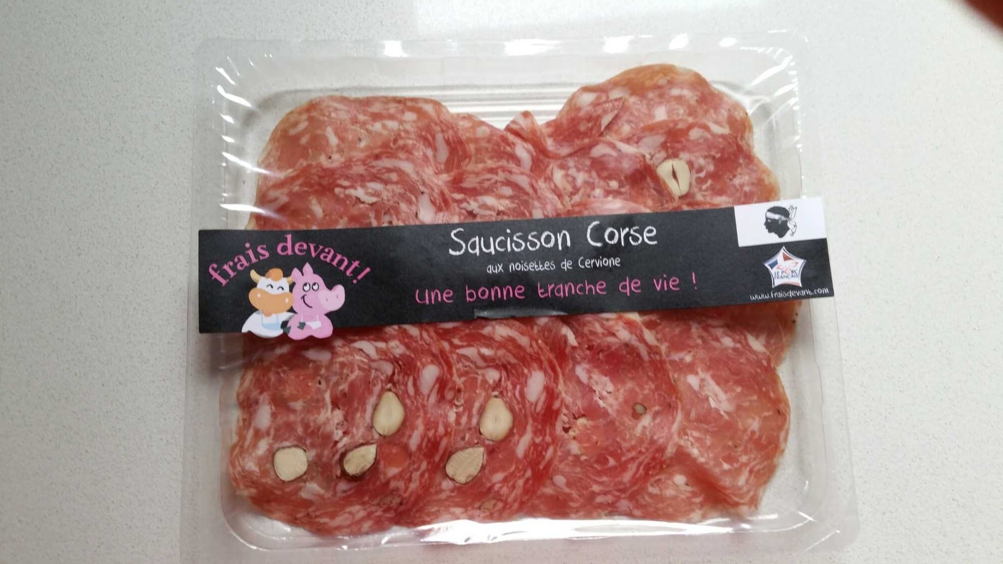 Frais devant Saucissons Corse aux noisettes de Cervione packshot