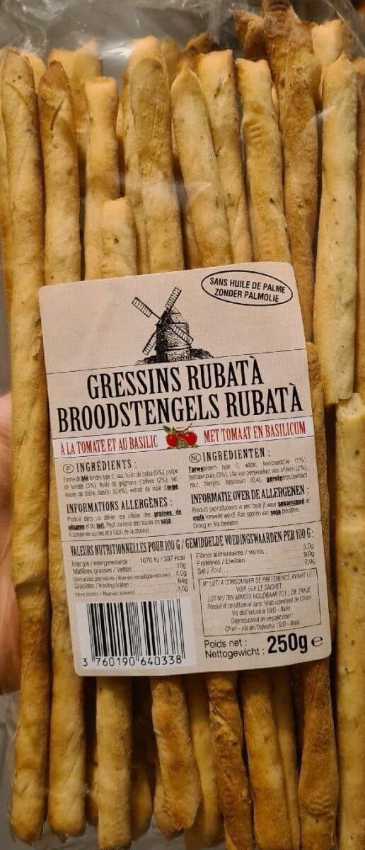 Broodstengels Rubata Gressins Rubata à la tomate 🍅 et au basilic🌿 packshot