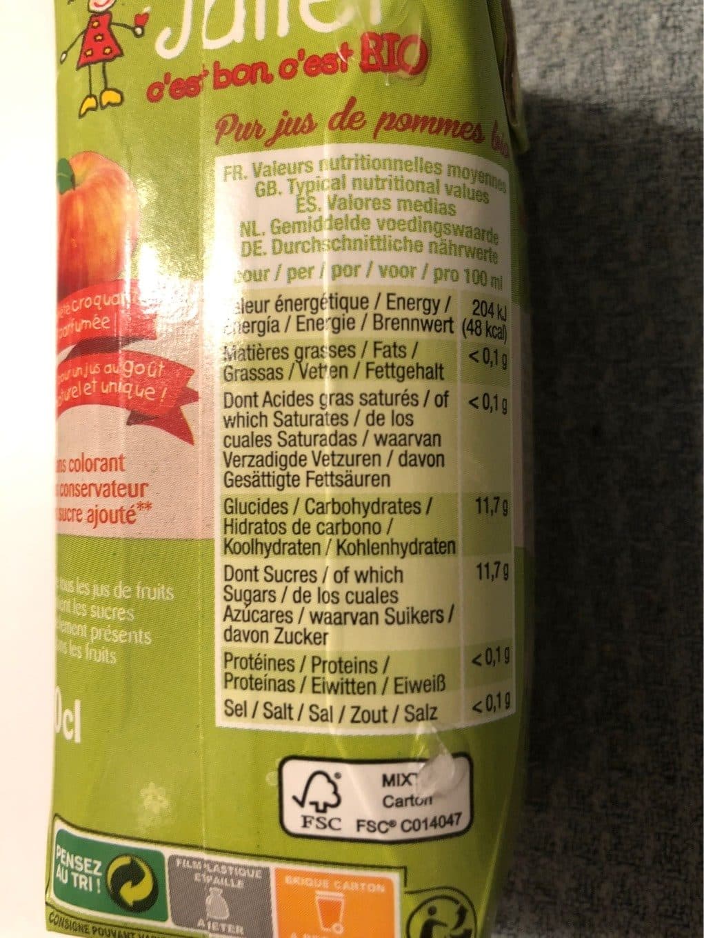 Juliet Le Pur jus de pommes bio packshot