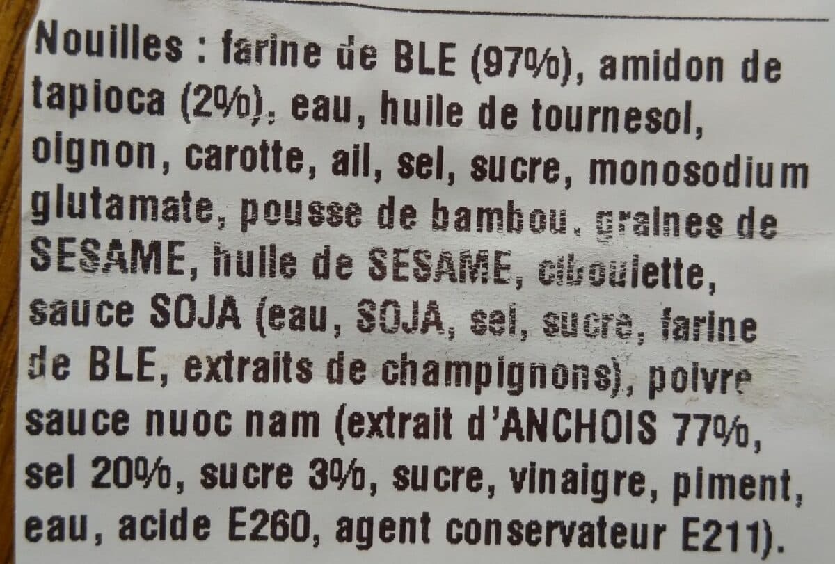 Open Food Facts Nouilles aux légumes packshot