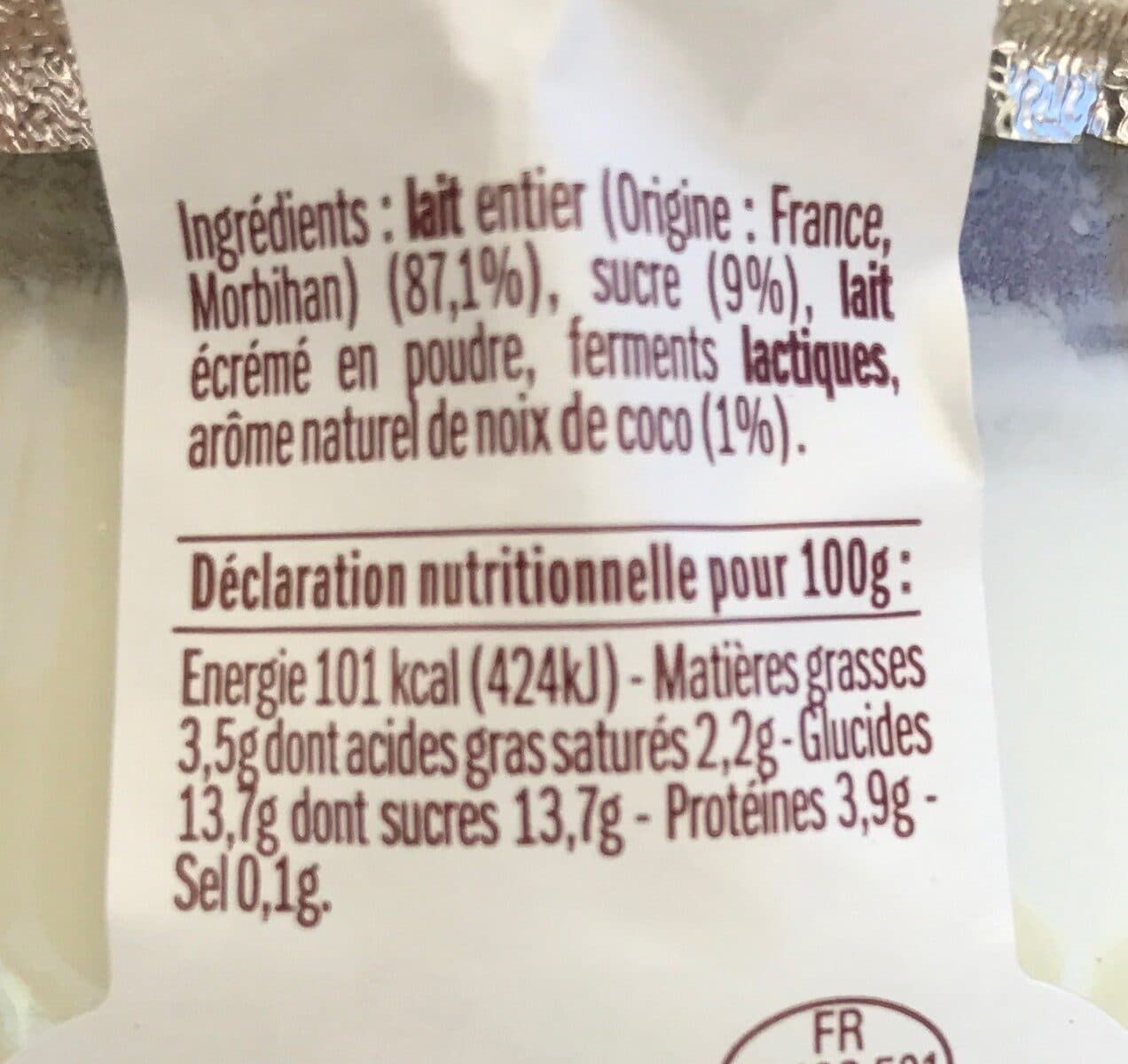 Bordier Yaourt noix de coco packshot
