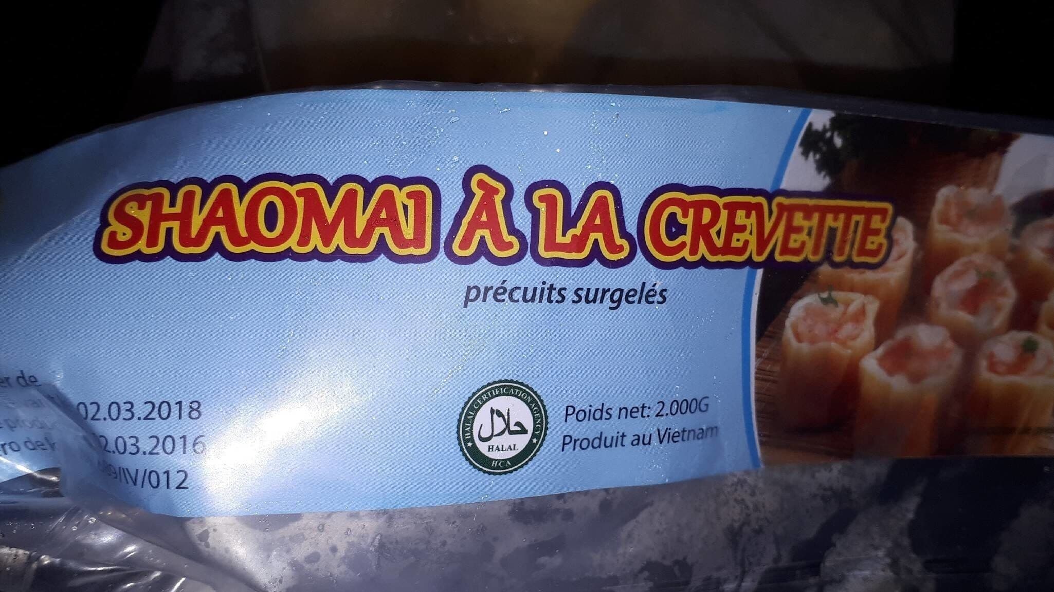 Open Food Facts Shaomai à la crevette packshot