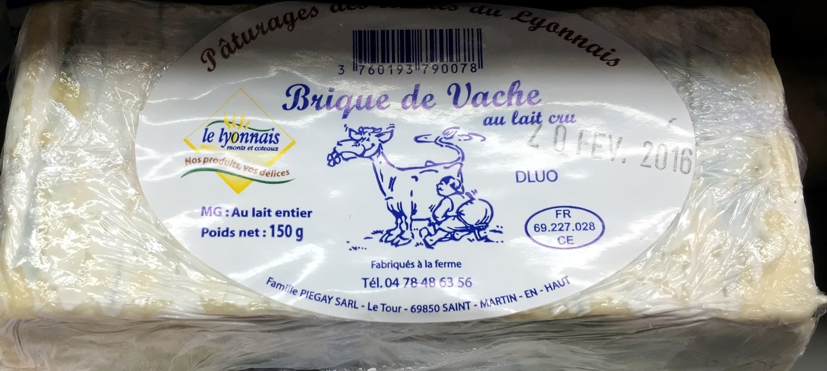 Le Lyonnais Monts et Coteaux brique de vache packshot