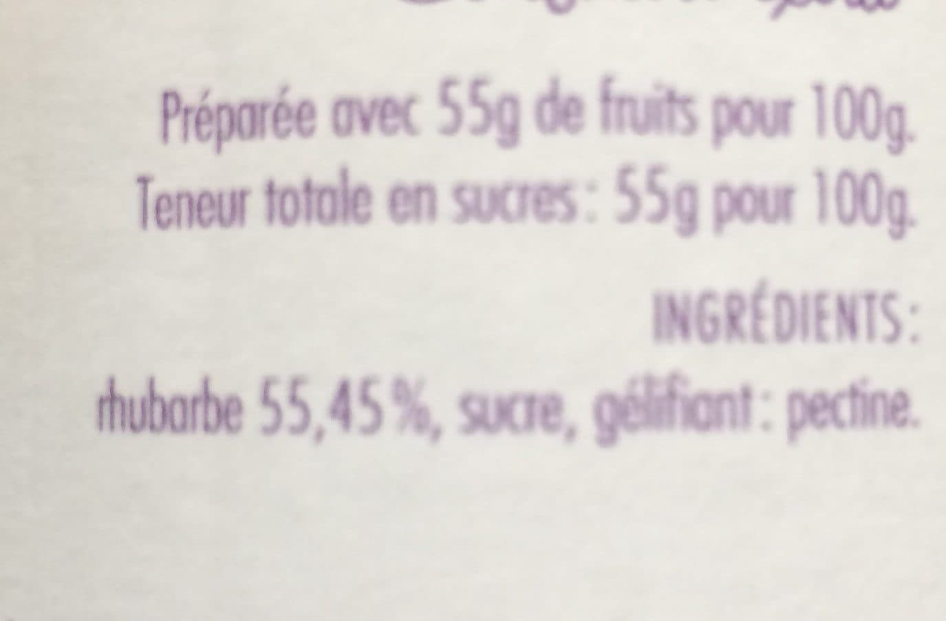 La Cour d'Orgères Rhubarbe packshot