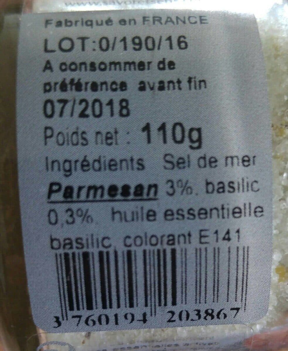 Savor & Sens Tradition Sel de mer parmesan et basilic packshot