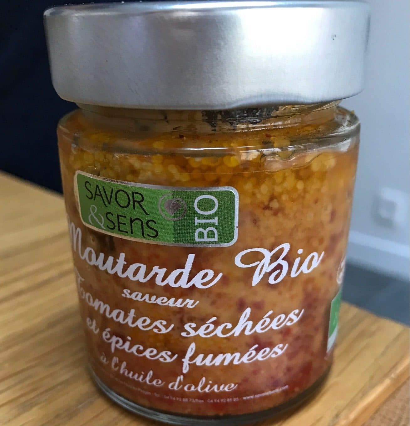 Savor&Sens Moutarde bio saveur tomates séchées et épices fumées packshot