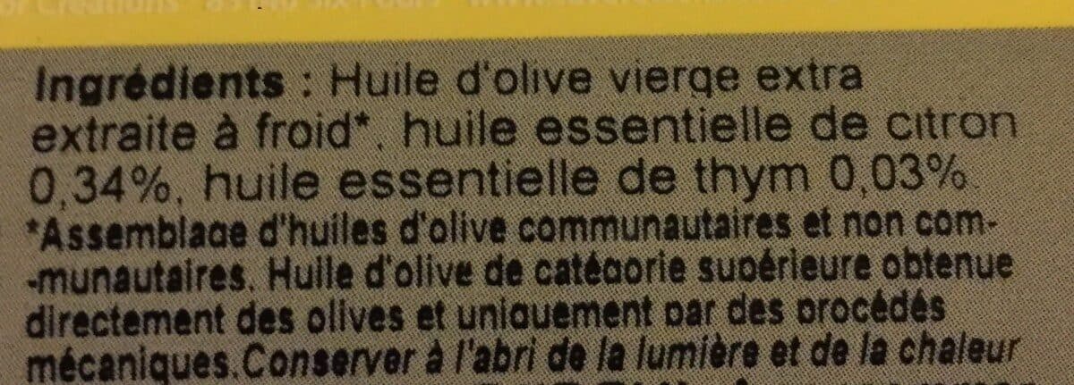 Savor & Sens Huile D'olive Saveur Citron Thym packshot