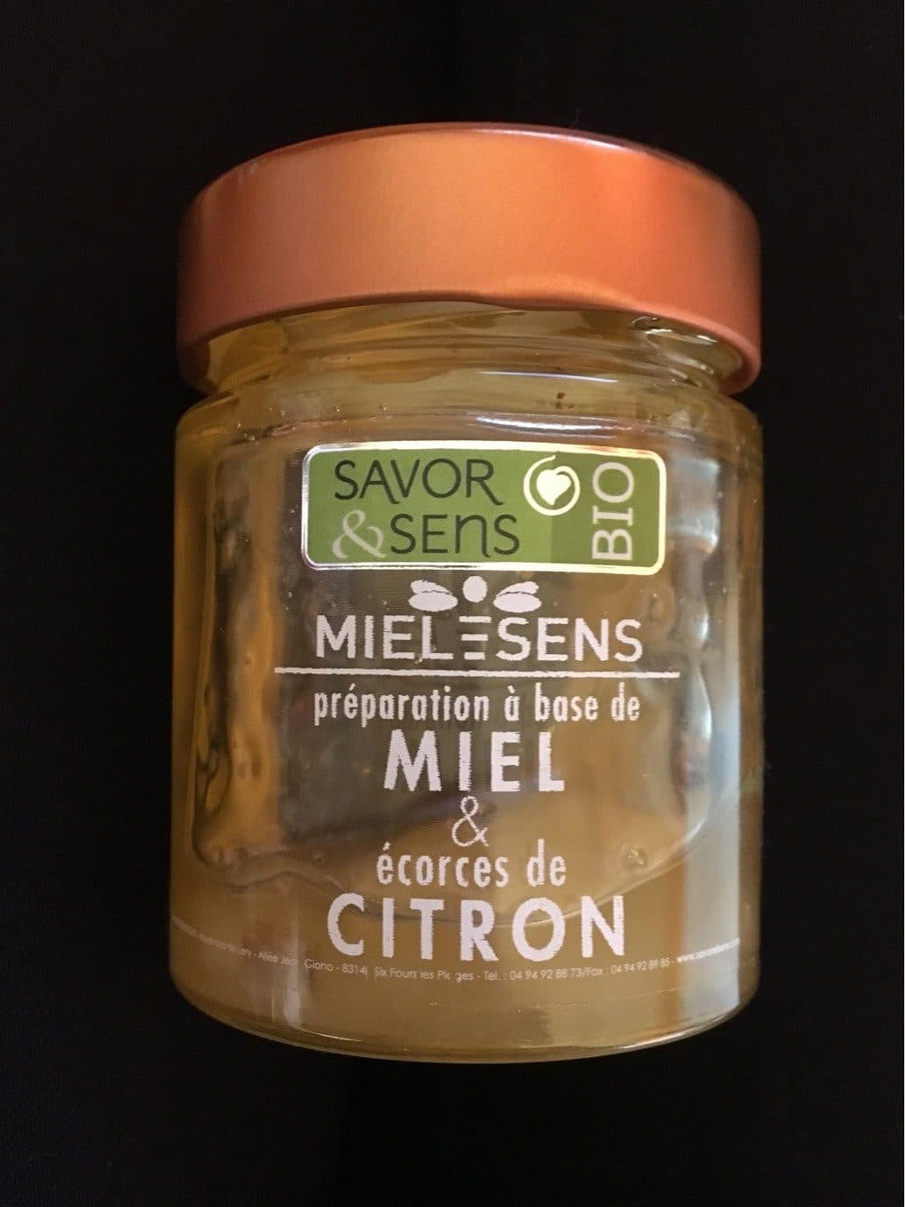 Savor & Sens Préparation à base de Miel & Écorces de Citron Bio packshot