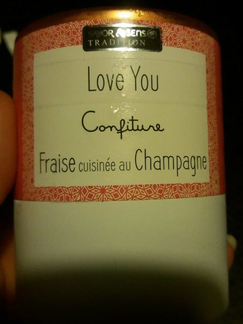 Open Food Facts Love you. Confiture cuisinee à la fraise packshot