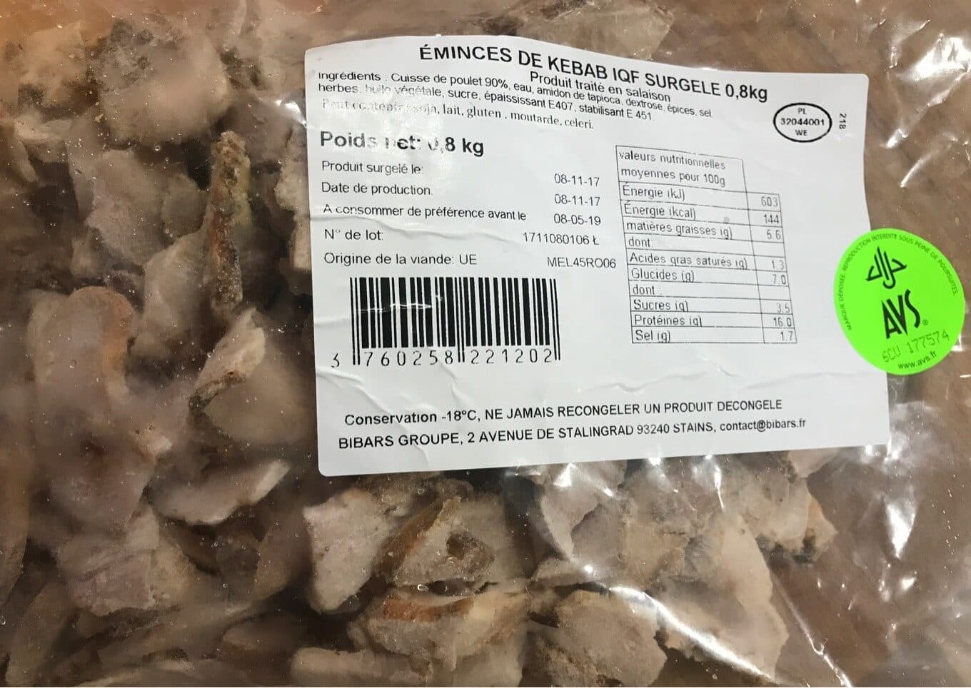 Bibars Groupe Emincés de kebab avs packshot