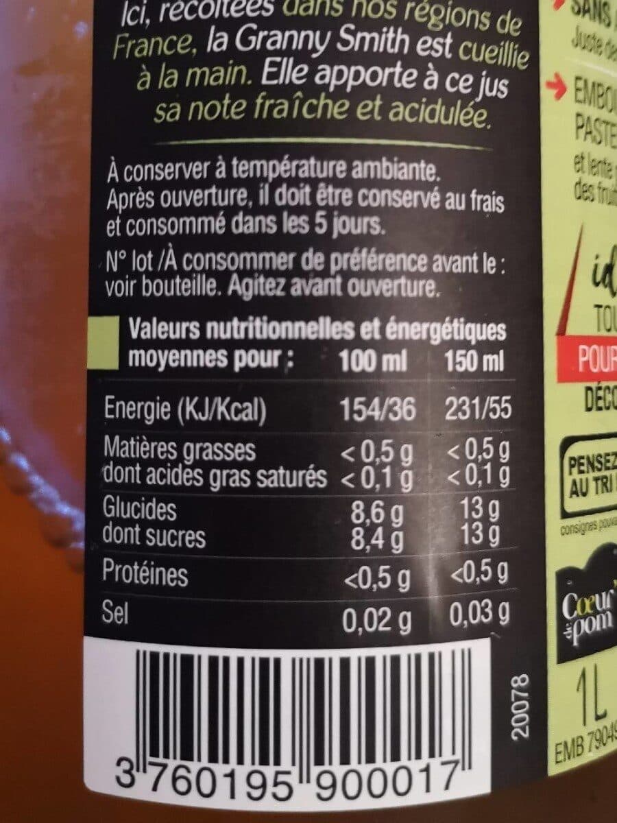 Cœur' de pom Pur Jus de Pommes Granny Smith Cœur de Pom' packshot