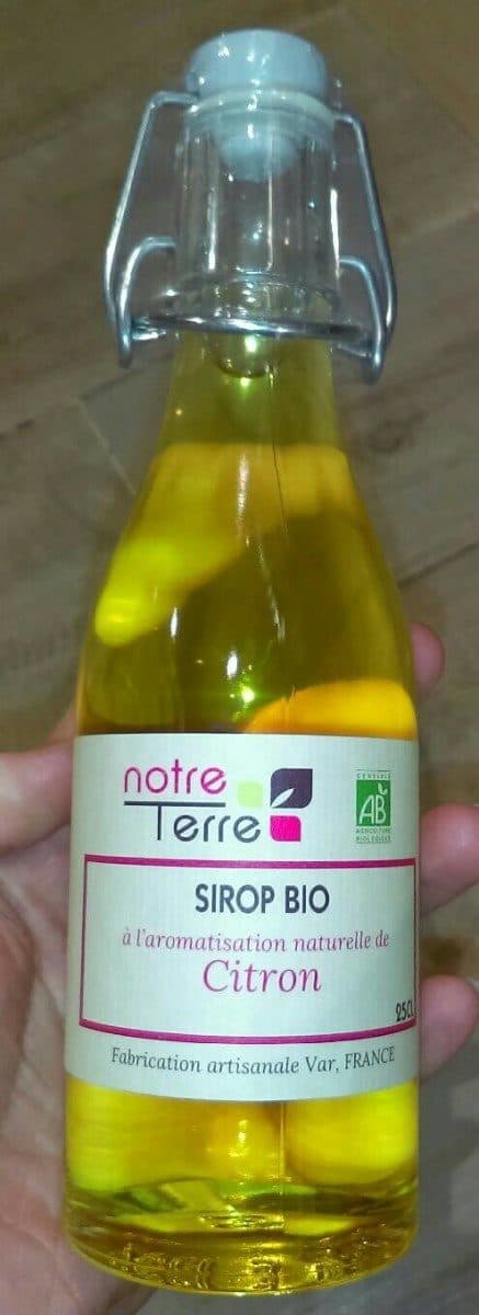 Notre Terre Sirop bio à la aromatisation naturelle de citron packshot