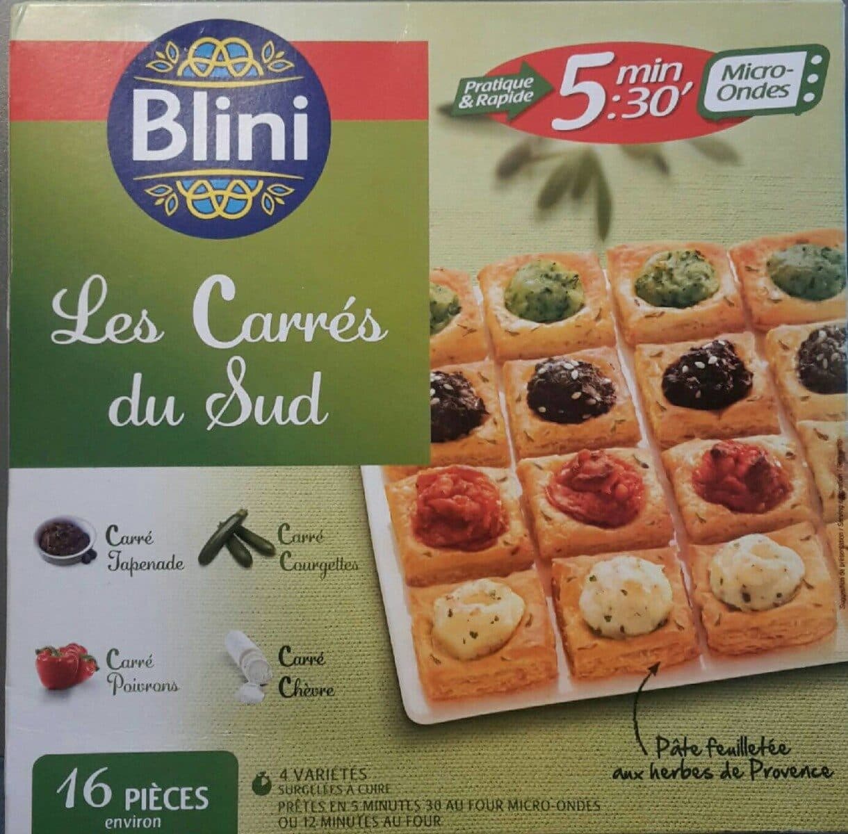 Blini Les Carrés du Sud 4 variétés packshot