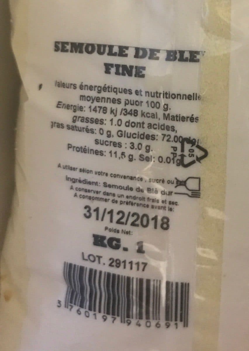 Walima Semoule Fine packshot