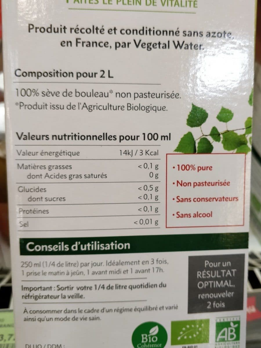 Open Food Facts Sève de Bouleau packshot