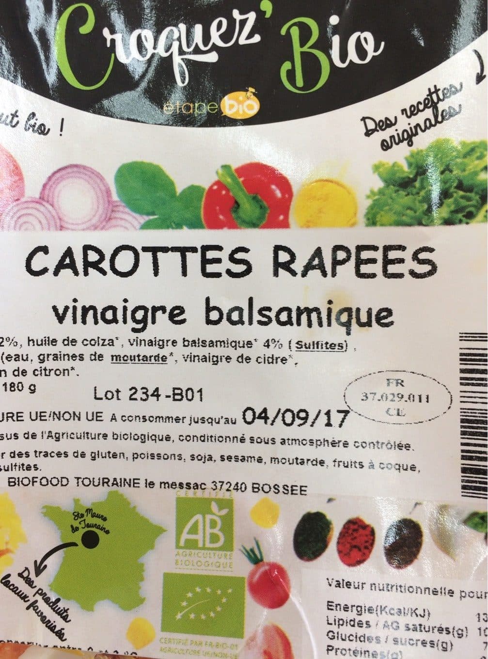 Croquez'bio Carottes rapées packshot