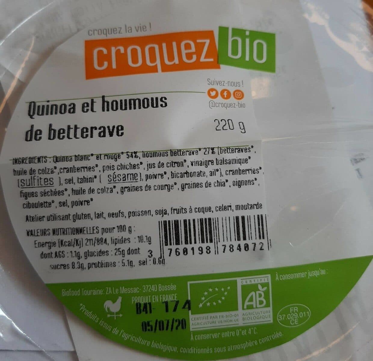 Croquez'bio Quinoa & Houmous de Betterave packshot