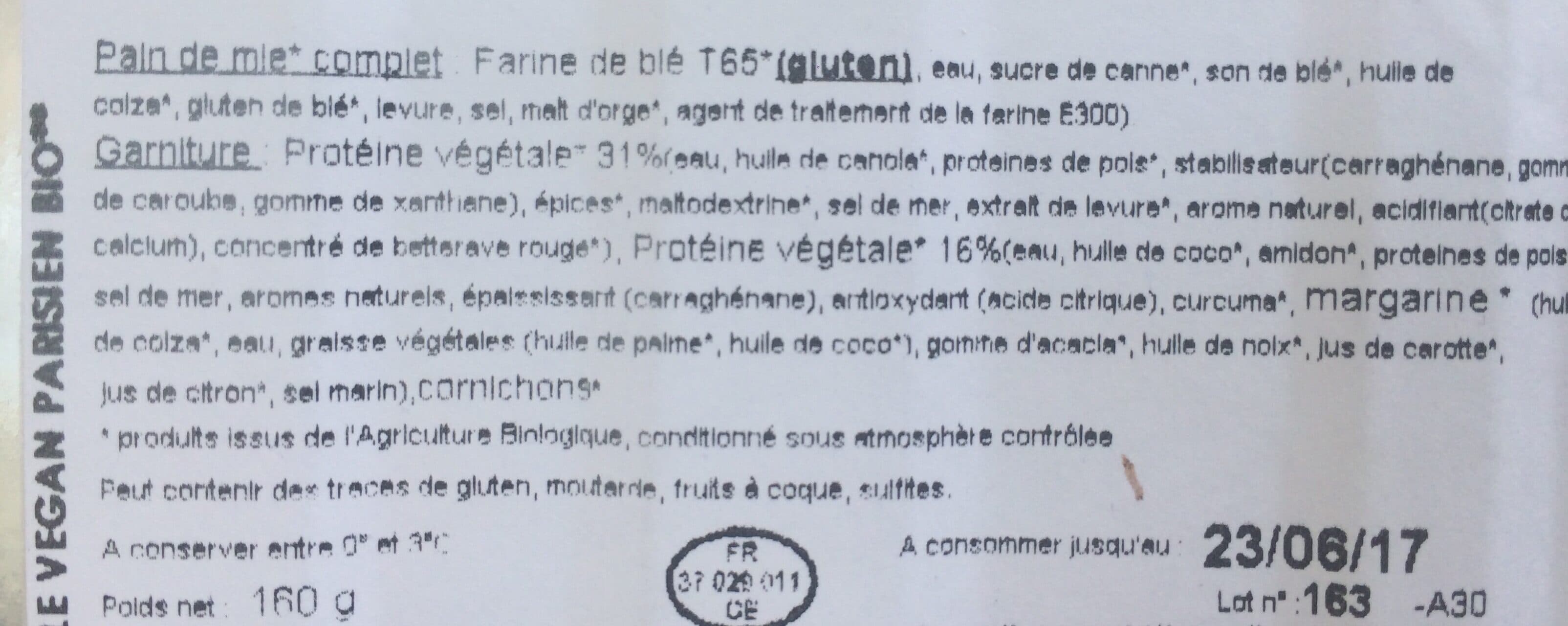 Biofood Le Vegan Parisien packshot