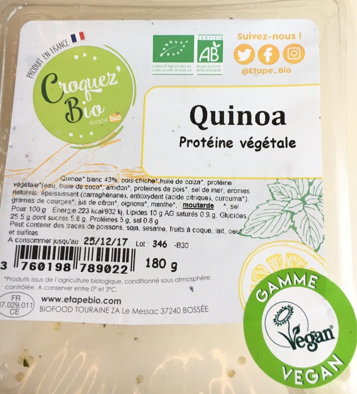 Etape Bio Salade vegan au quinoa bio packshot