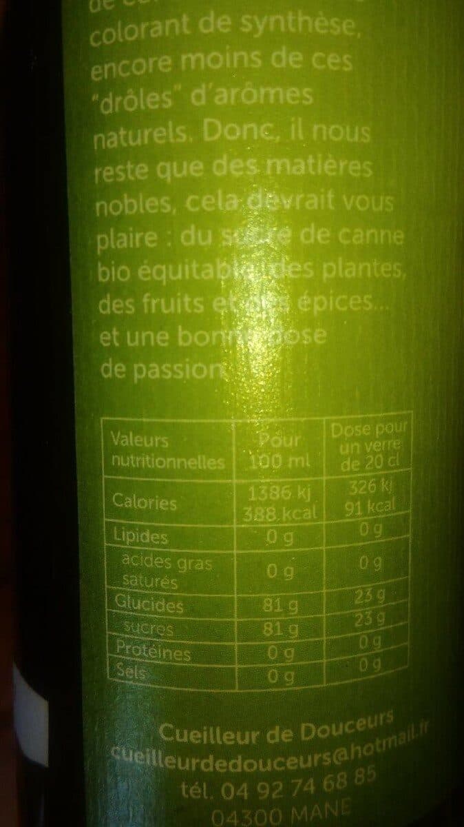 Open Food Facts Sirop d’anis bio packshot