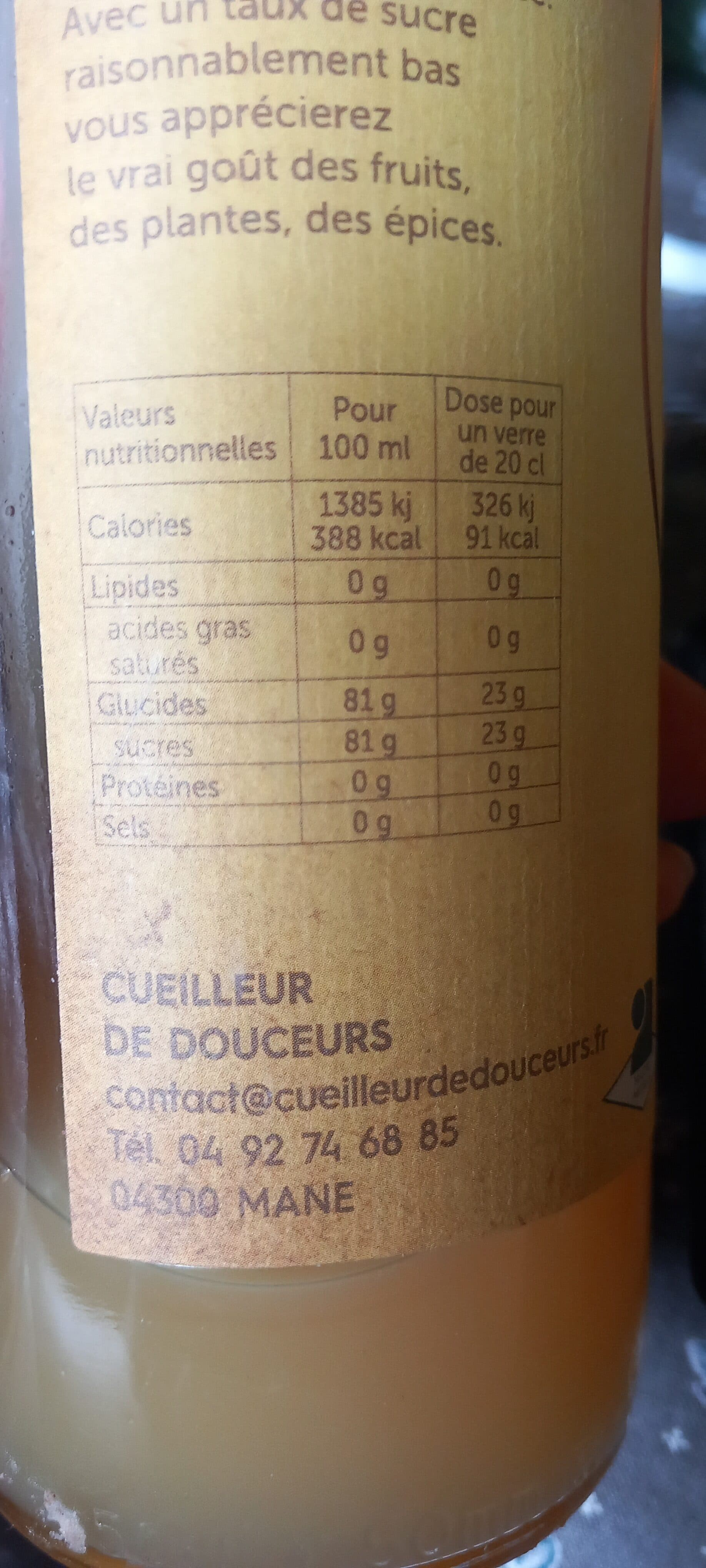 Cueilleur de Douceurs Sirop Gingembre packshot