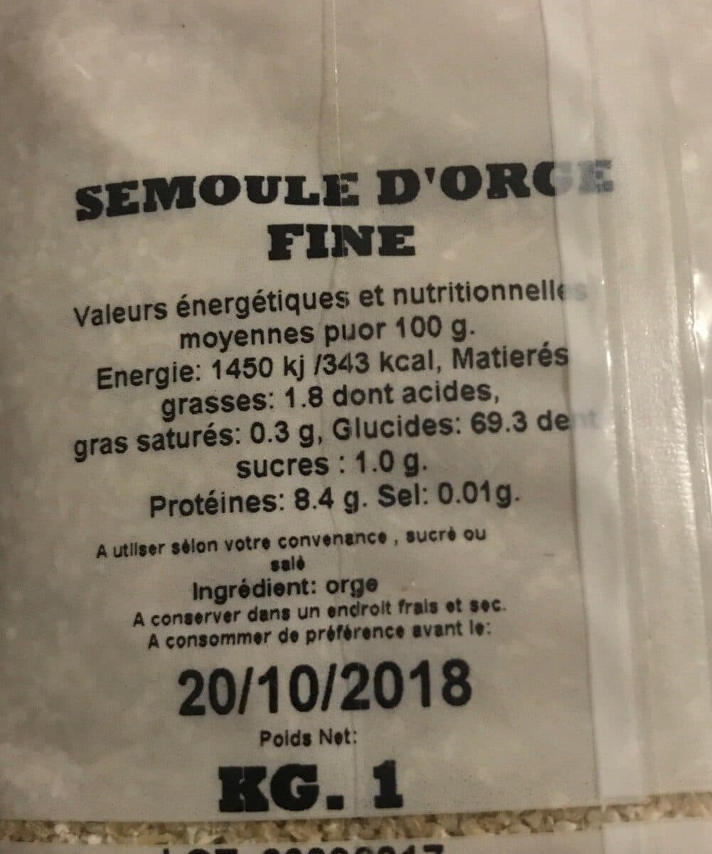 Nahil Semoule d'orge fine packshot