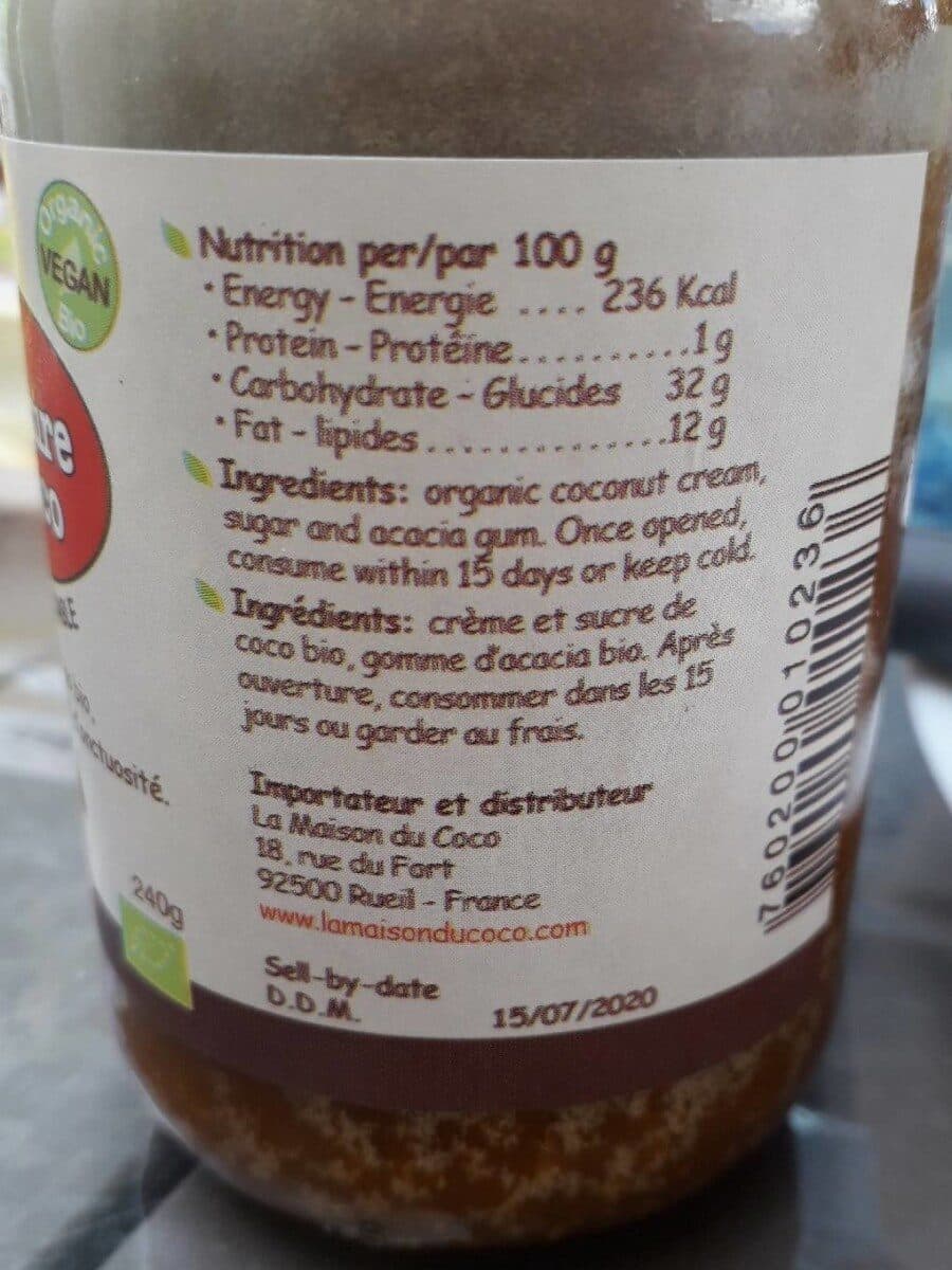 La maison du coco Confiture ce coco bio packshot