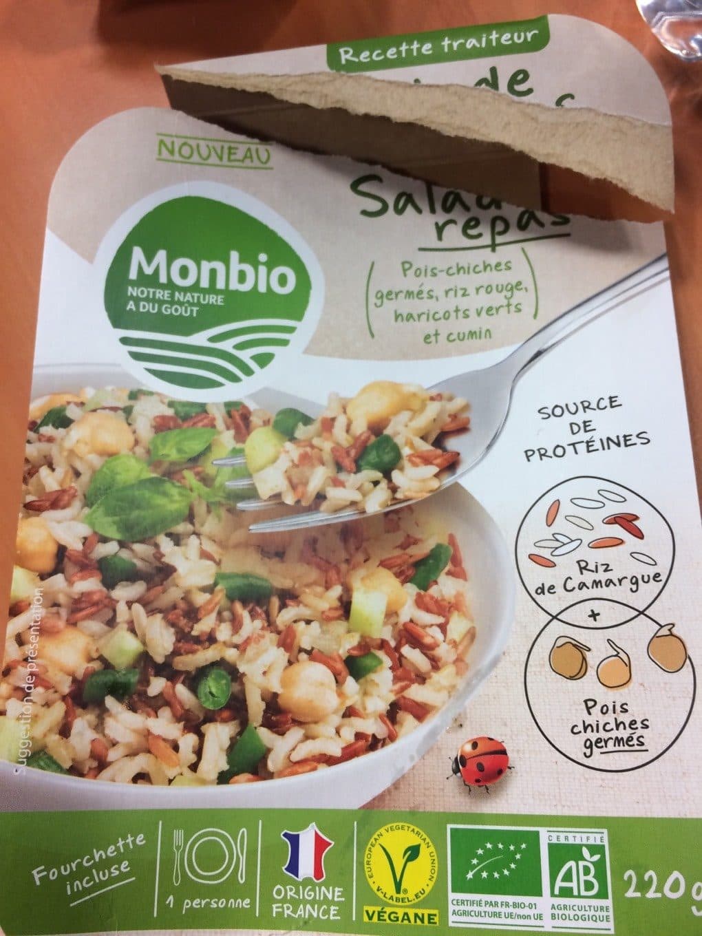 Monbio Salade repas - pois chiche germé, riz rouge, haricots verts et cumin packshot
