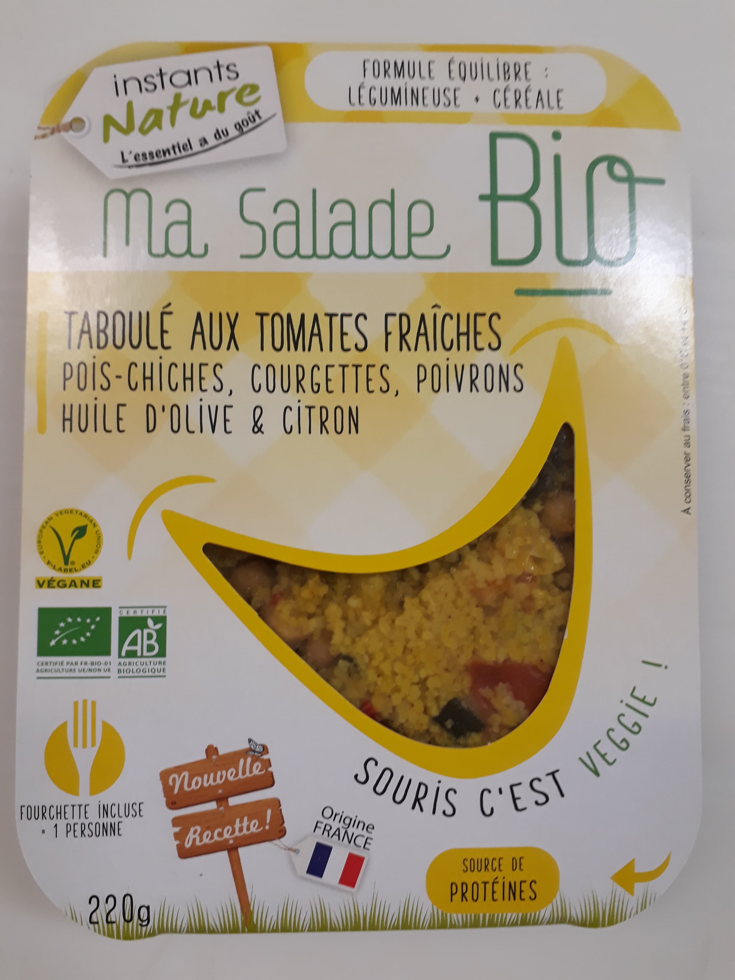 Instants Nature Ma salade bio taboulé aux tomates fraiches packshot