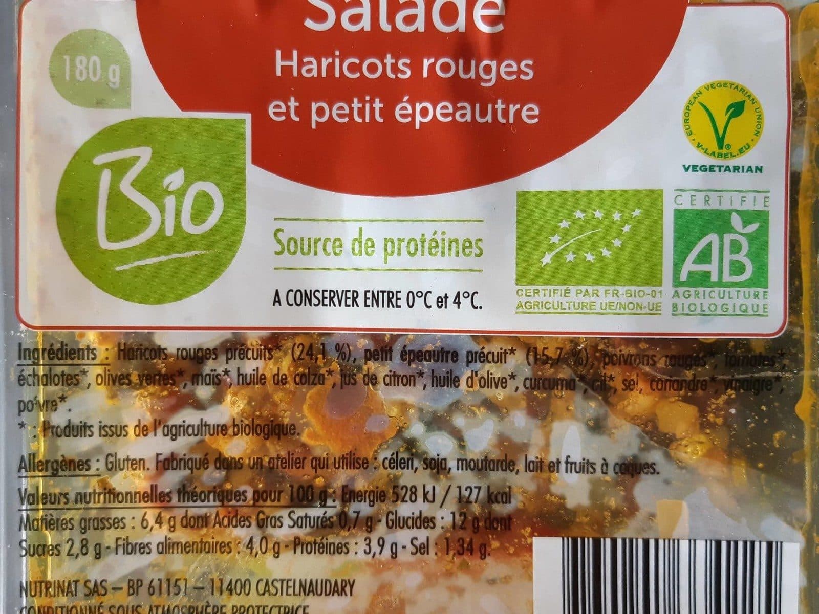 Open Food Facts Salade haricots rouges et petit épeautre packshot