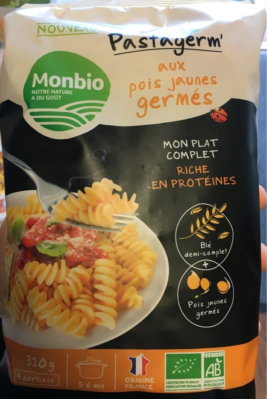 Monbio Pastagerm aux pois jaunes germés packshot