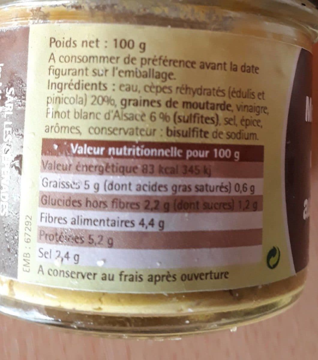 Open Food Facts Moutarde douce aux cèpes packshot