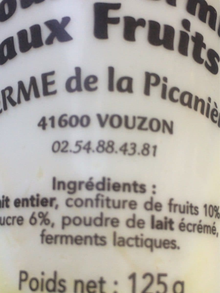 Open Food Facts Yaourt fermier aux fruits packshot