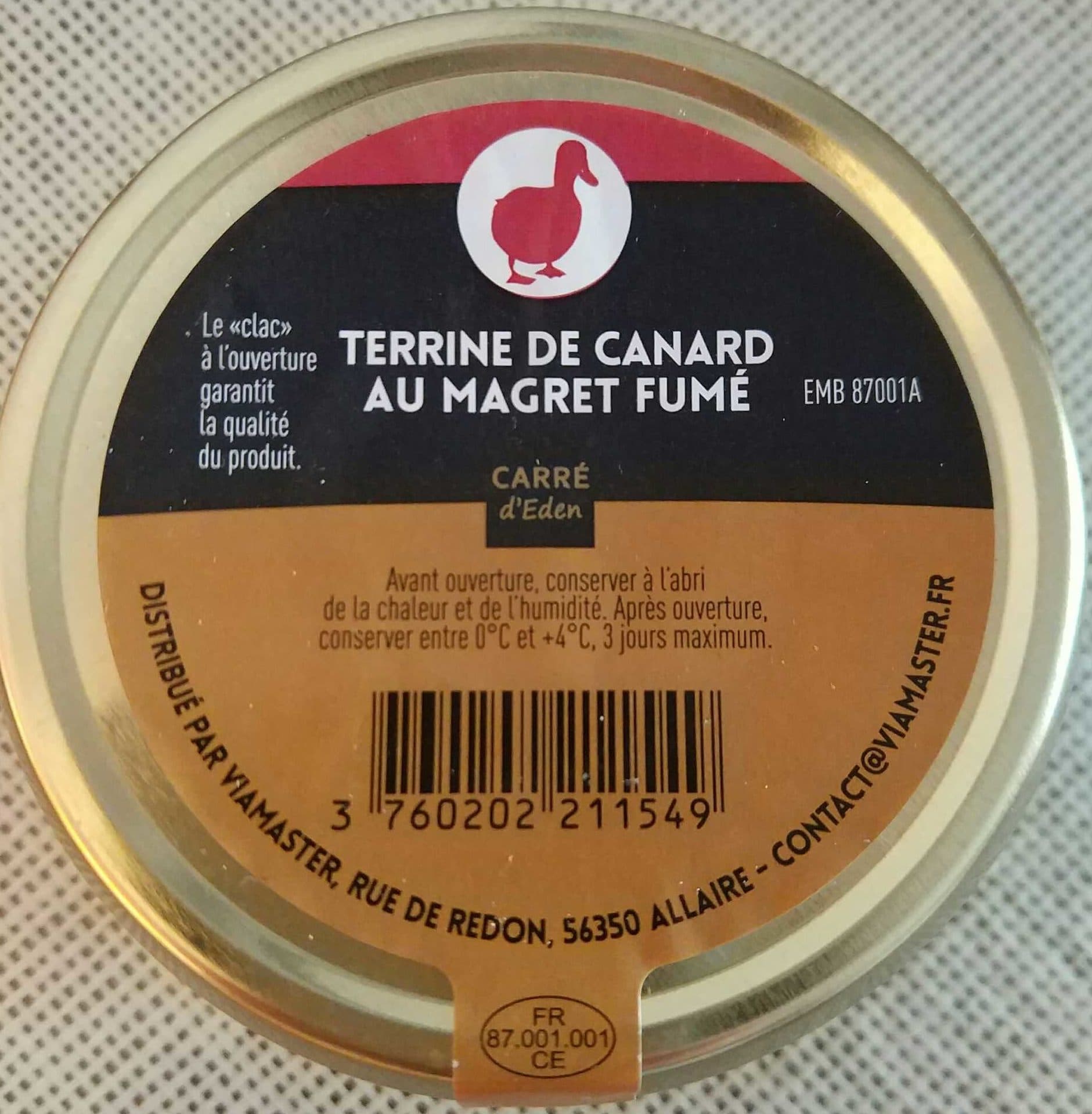 Carré d'Éden Terrine de canard au magret fumé packshot