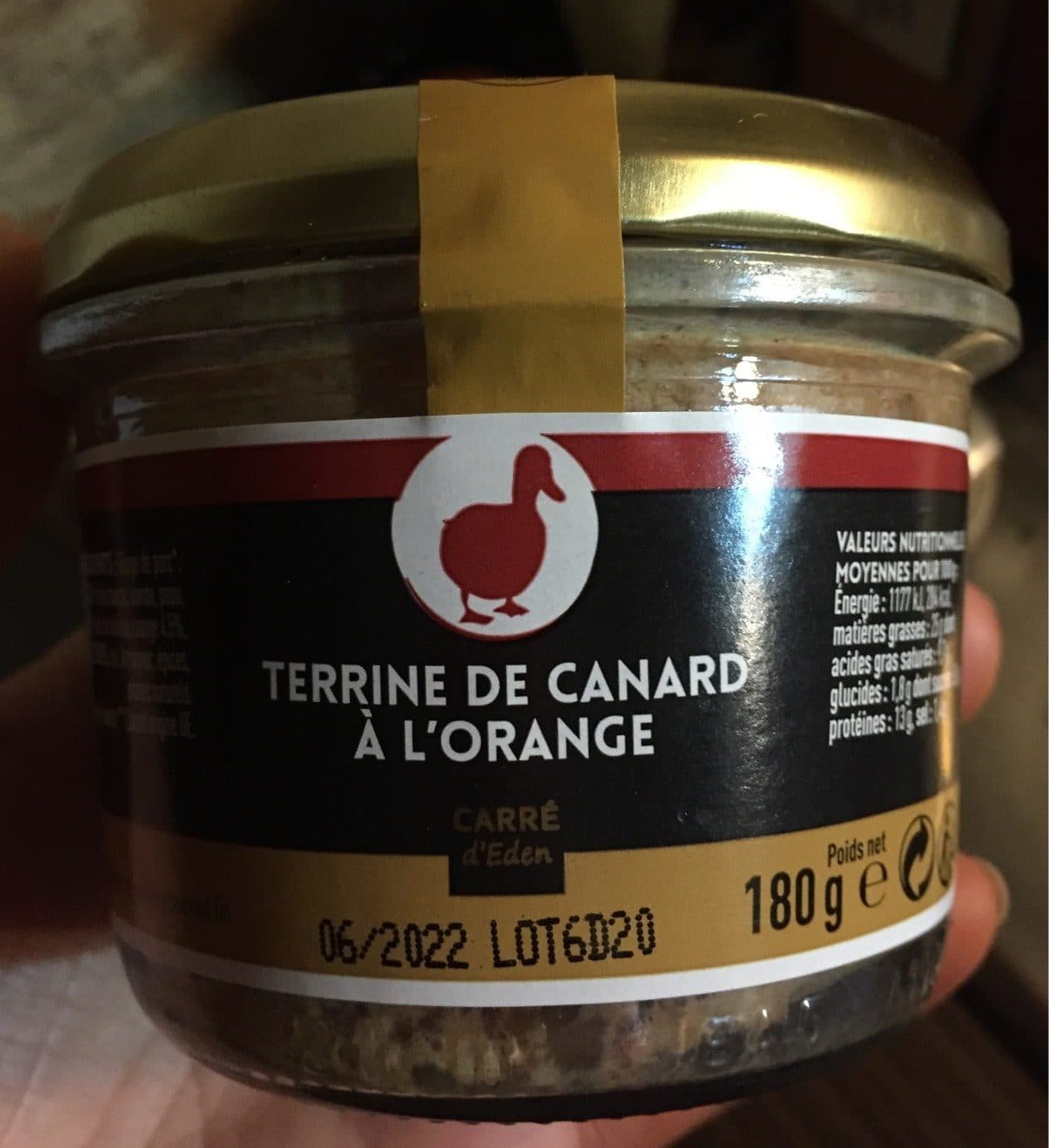 Carre D'eden Terrine de canard à l'orange packshot