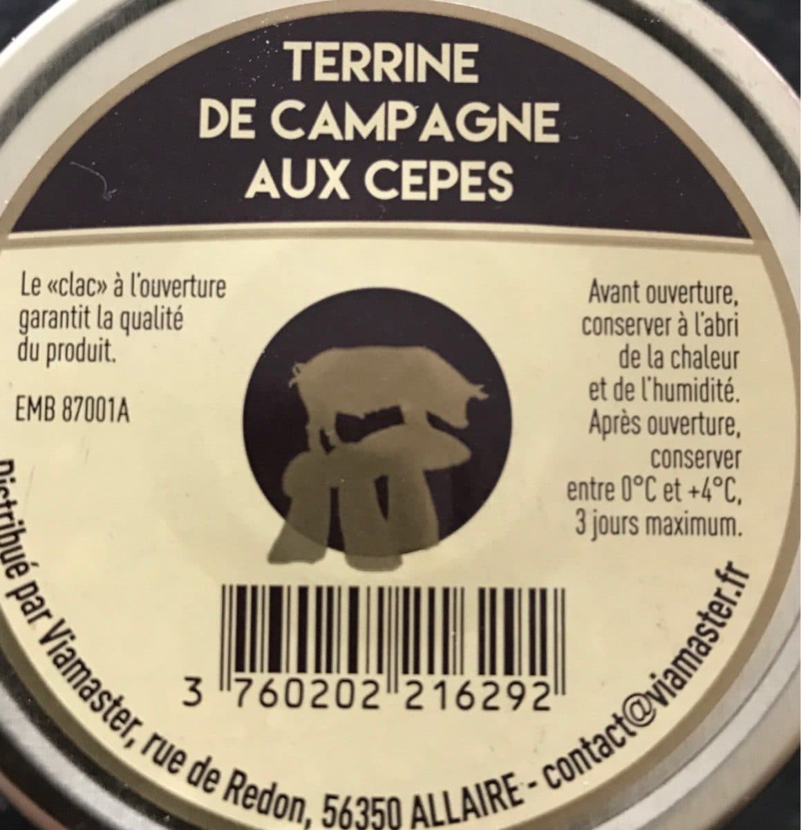 Open Food Facts Terrine de Campagne aux Cèpes packshot