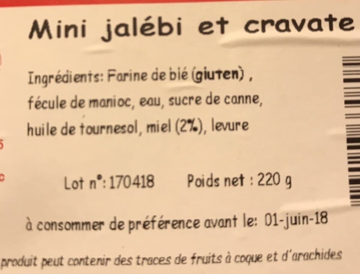Open Food Facts Mini Jalebi et mini bonbon cravate packshot