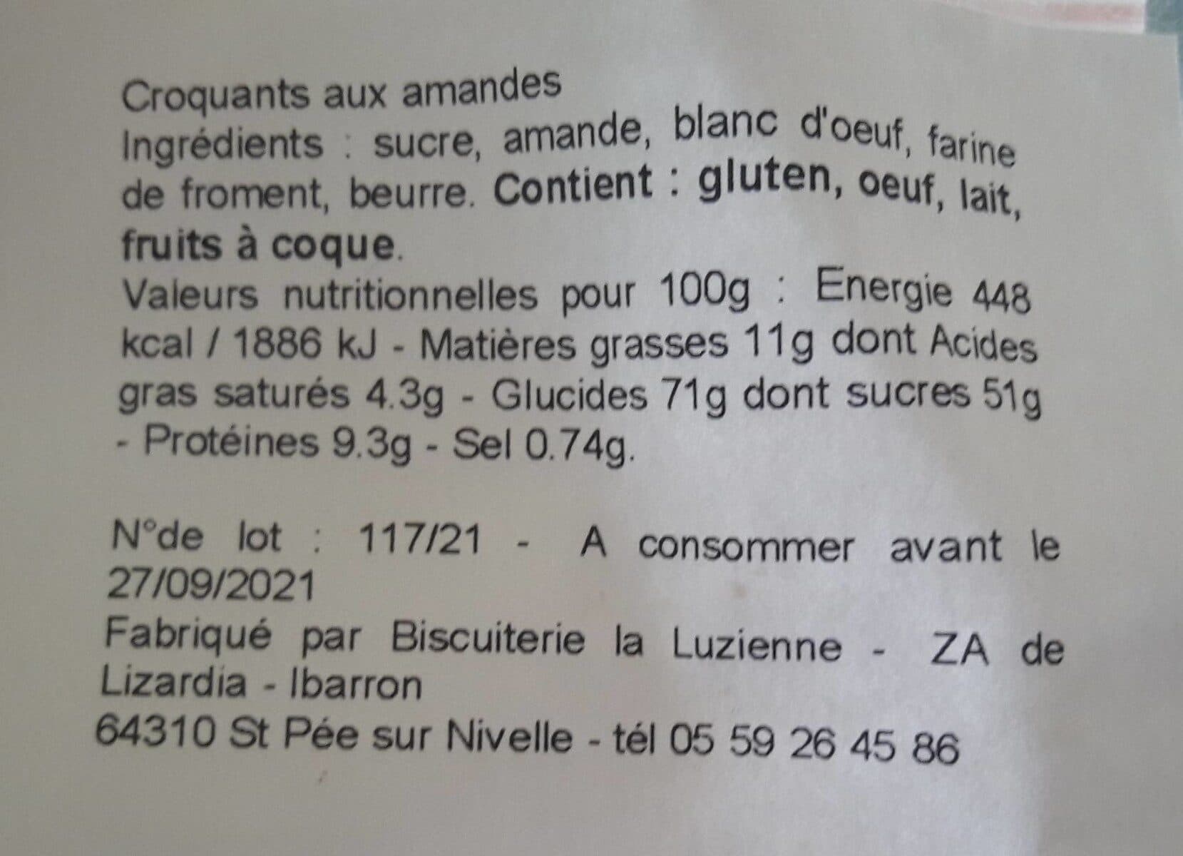 Open Food Facts Croquants aux amandes packshot