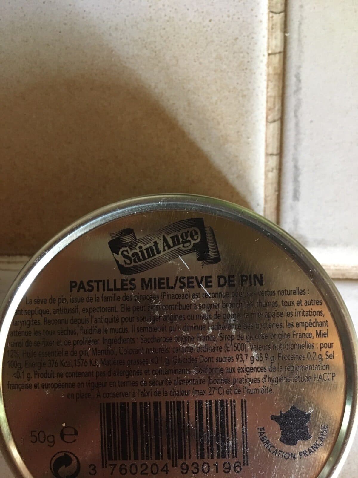 Open Food Facts Pastilles miel/seve de pin packshot