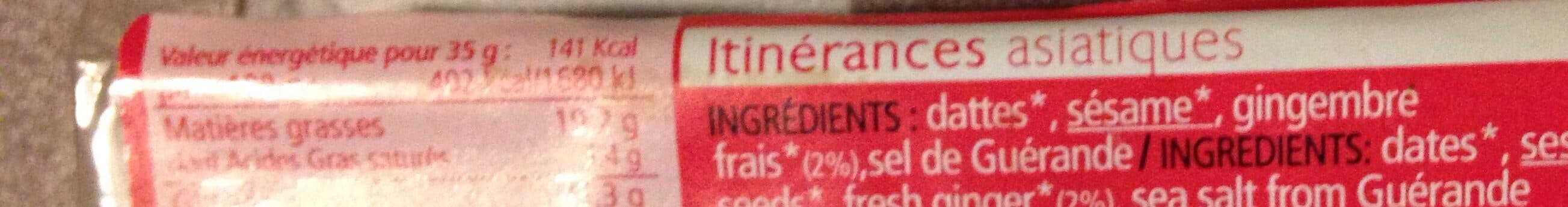 Gourmie s Barre Crue Itinérances Asiatiques Bio - 35 G - Gourmie's packshot