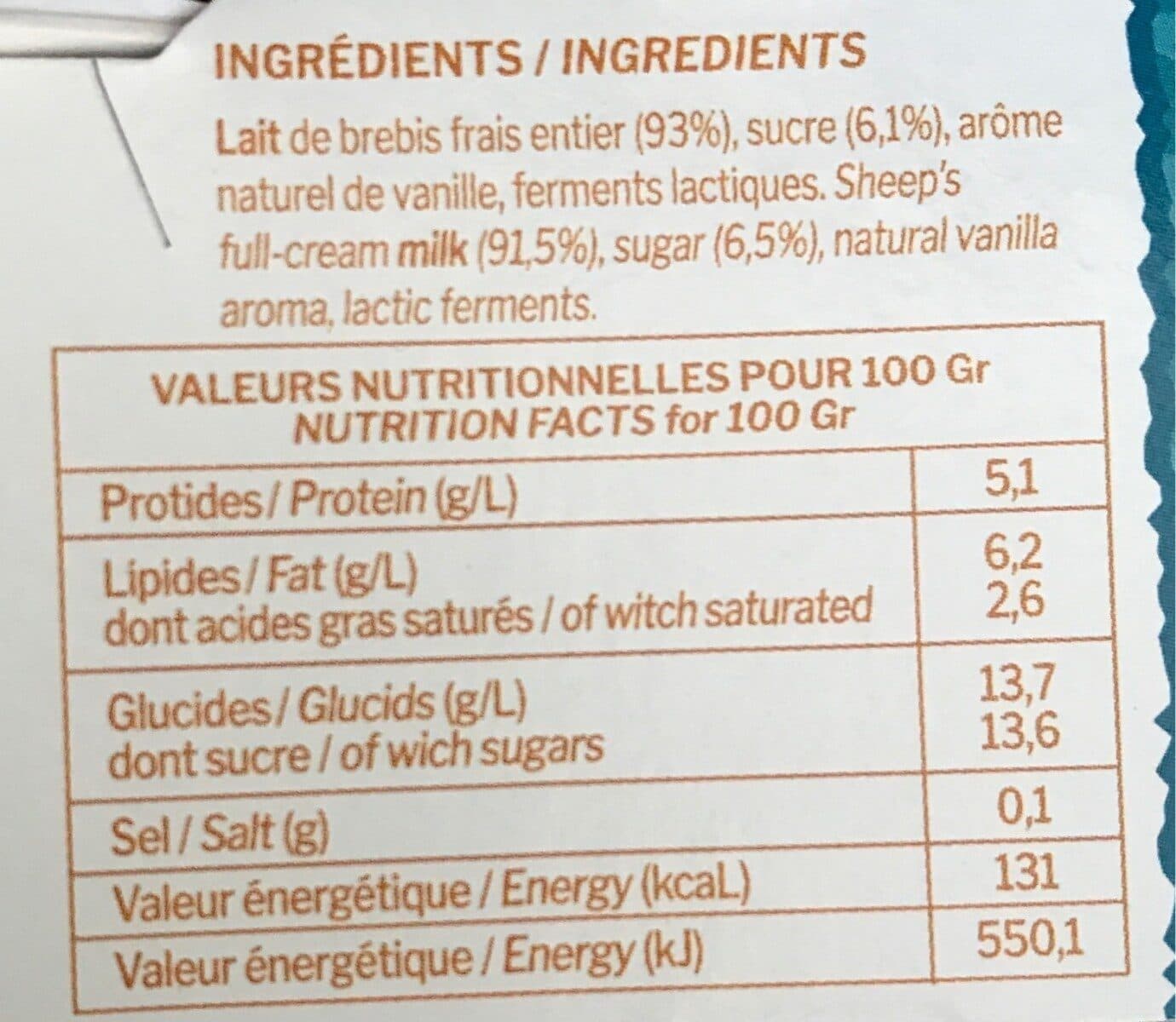 Ibaski Yaourt artisanal brebis vanille packshot