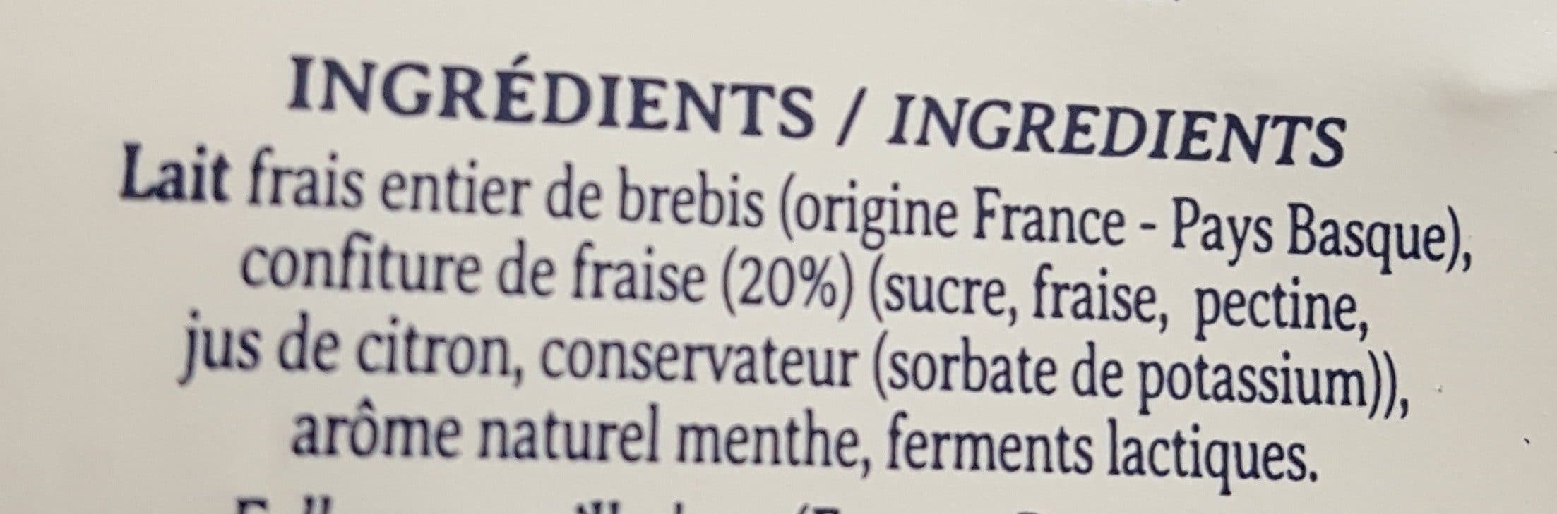 Ekia Yaourt brebis fraise menthe packshot