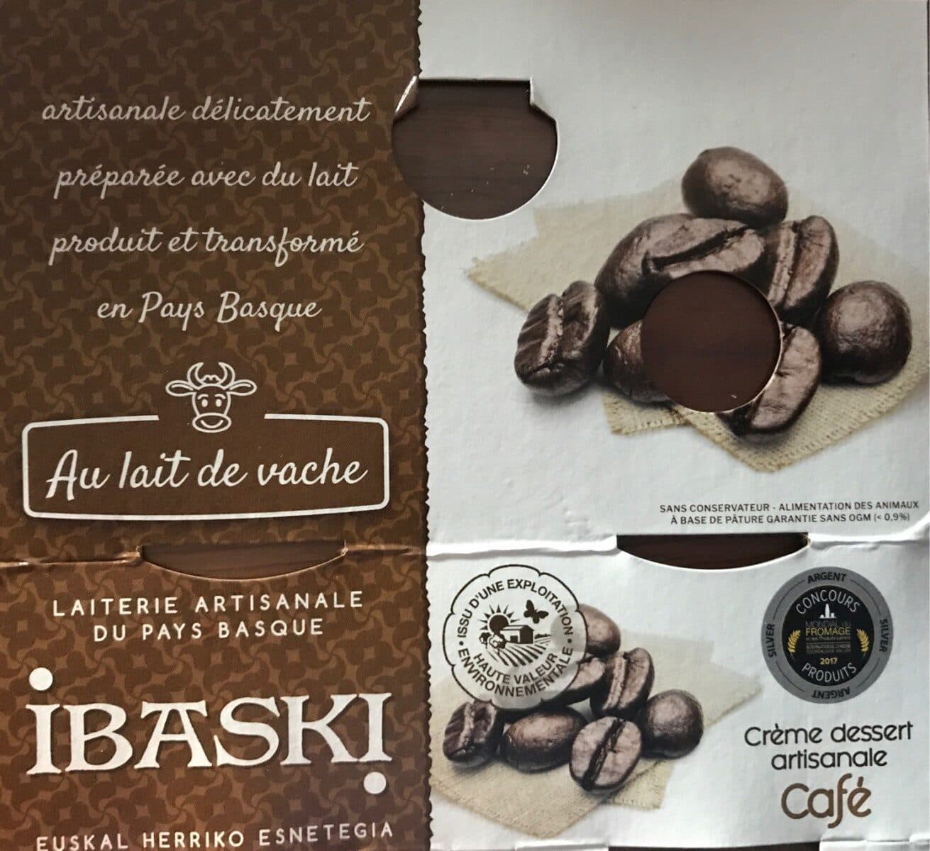 Crème Dessert Café Lait De Vache Crème desser artisanale Café packshot