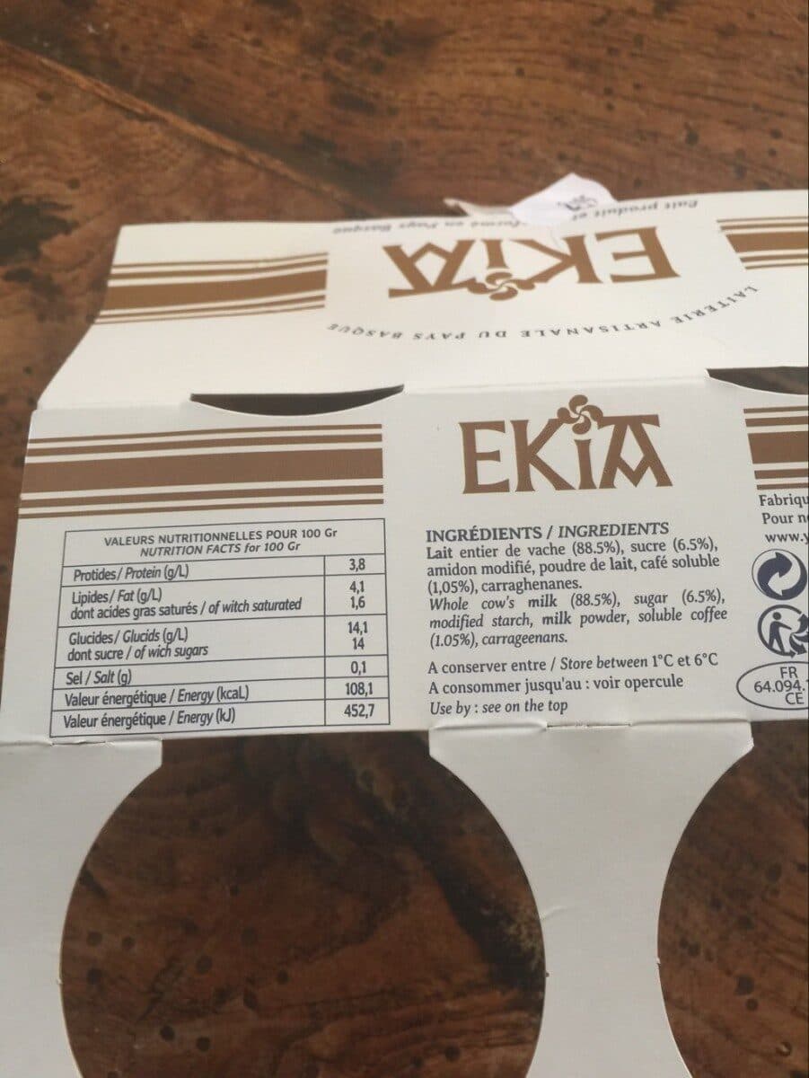 Ekia Crème dessert artisanale café packshot
