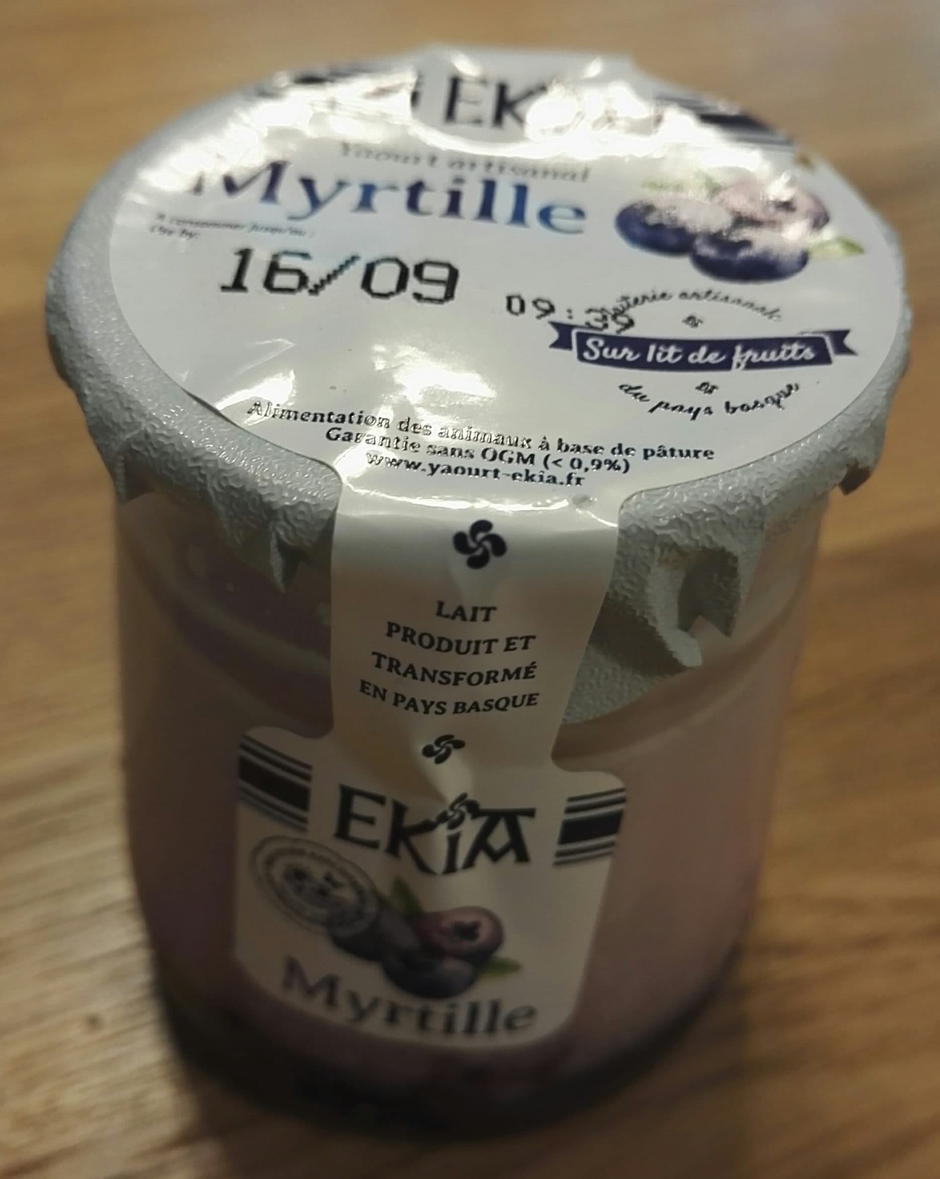 EKIA Yaourt artisanal Myrtille packshot