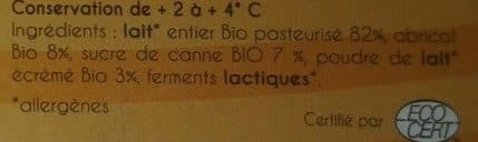 Le P'tit Fermier de Kervihan Yaourt au lait de ferme abricot de la Drôme packshot