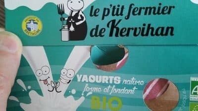 Le P'tit Fermier de Kervihan Yaourt nature ferme et fondant BIO packshot