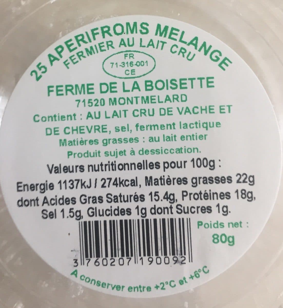 Open Food Facts 25 aperifroms melange packshot