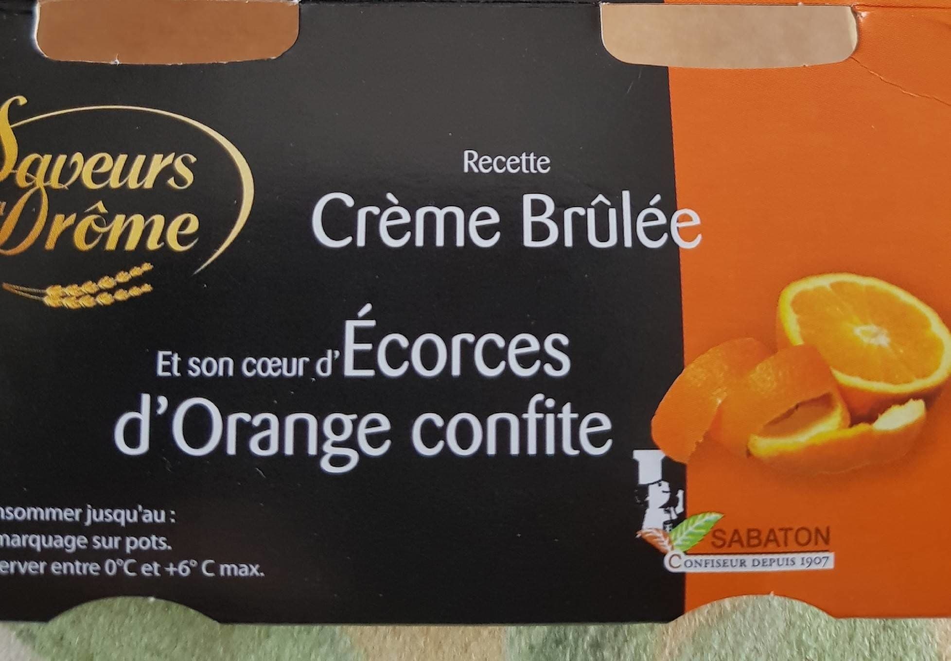 Les Saveurs De La Drome Crème brûlée écorces d'orange confite packshot